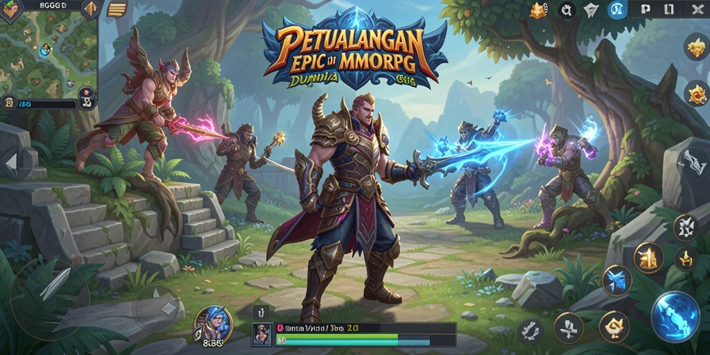 Screenshot gameplay <strong>8G8G</strong> menampilkan pertarungan seru di dunia MMORPG.
