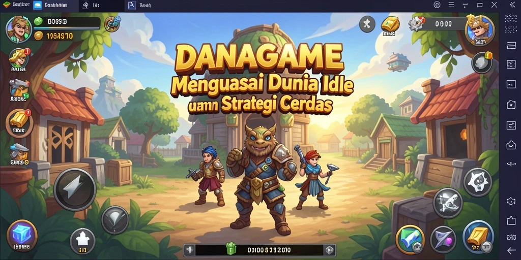 Screenshot gameplay <strong>DANAGAME</strong> dengan karakter yang sedang bertarung dalam mode Idle.