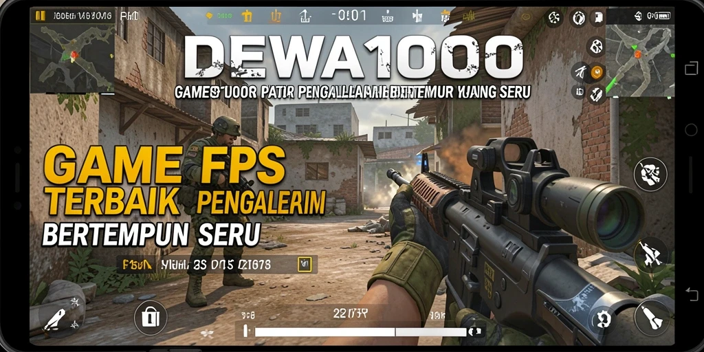 Screenshot menunjukkan aksi pertempuran seru di DEWA1000.