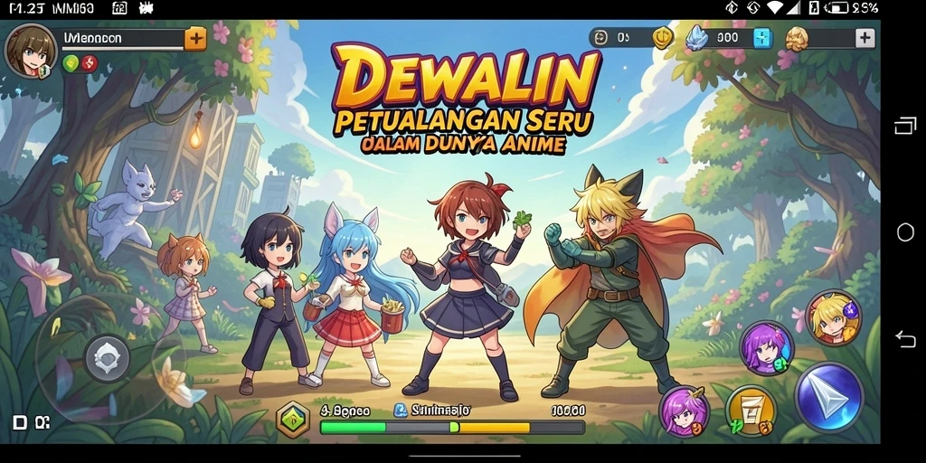Gameplay DEWALIN yang menarik dengan karakter anime.
