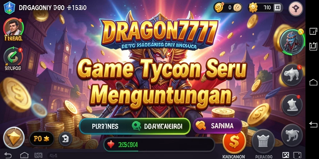 Tampilan gameplay DRAGON777 yang menarik dalam membangun kerajaan bisnis.