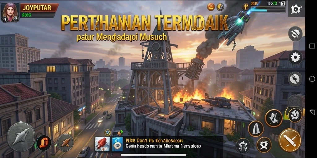 Tampilan gameplay menara pertahanan yang mendebarkan di JOYPUTAR.