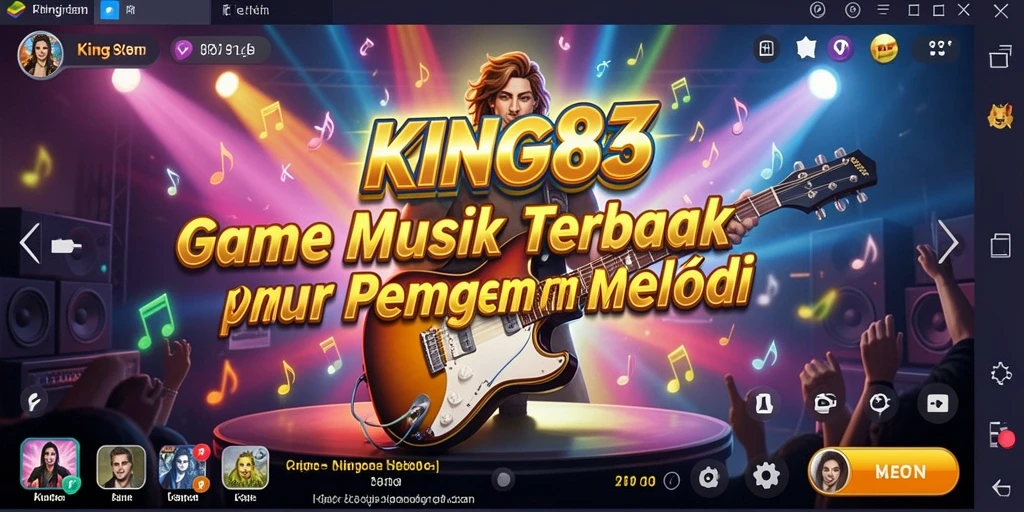 Tampilan gameplay KING88 dengan menyanyi dan bersaing.