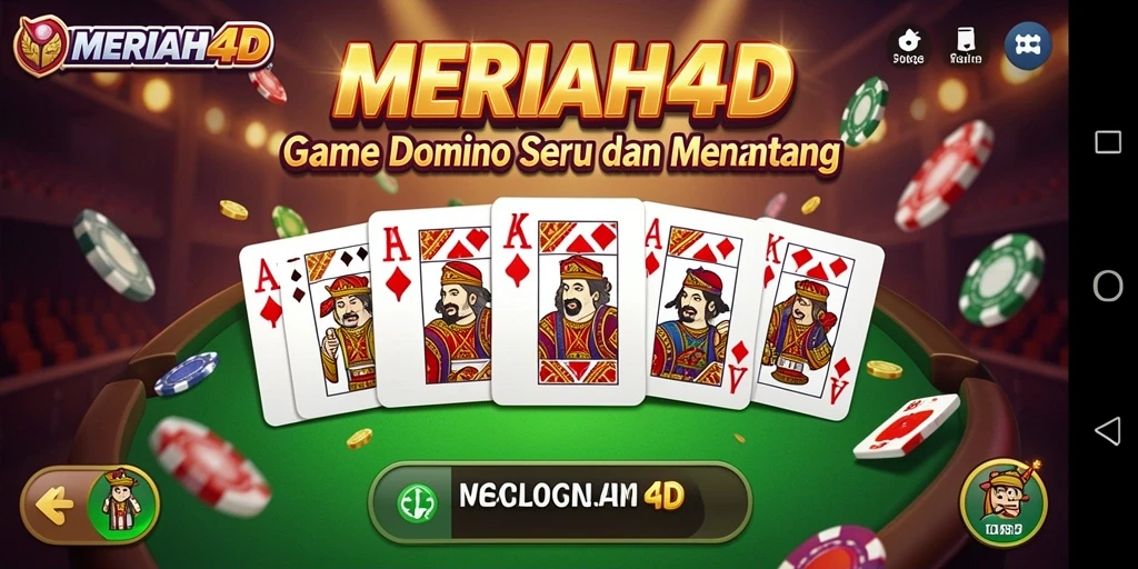 Tampilan menarik dari gameplay Domino dalam MERIAH4D.