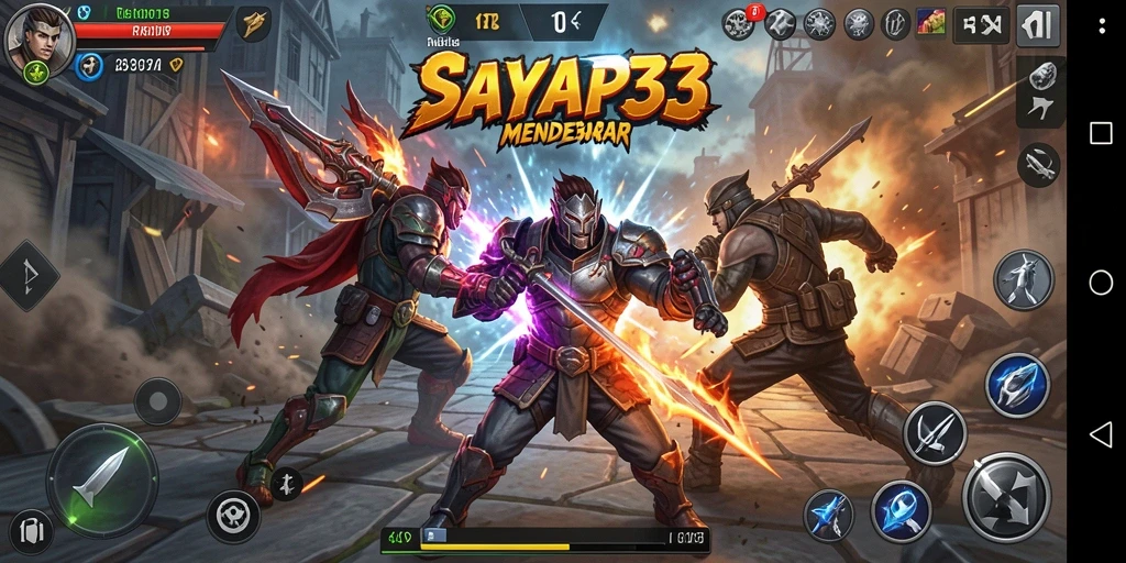 Tampilan menarik dari gameplay pertarungan di SAYAP33.